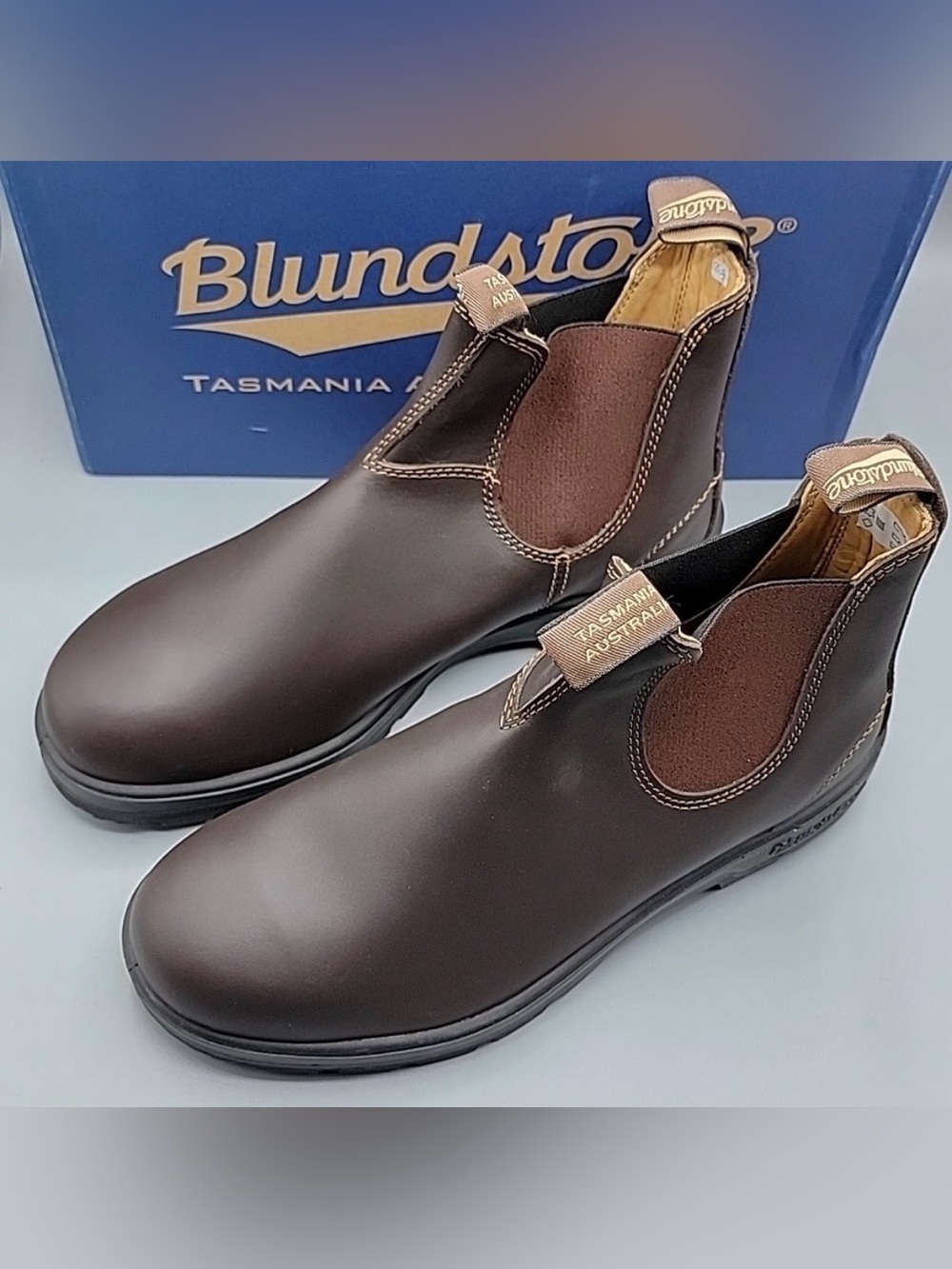 Blundstone Dark Brown Slip-On Chelsea Boots for Men
